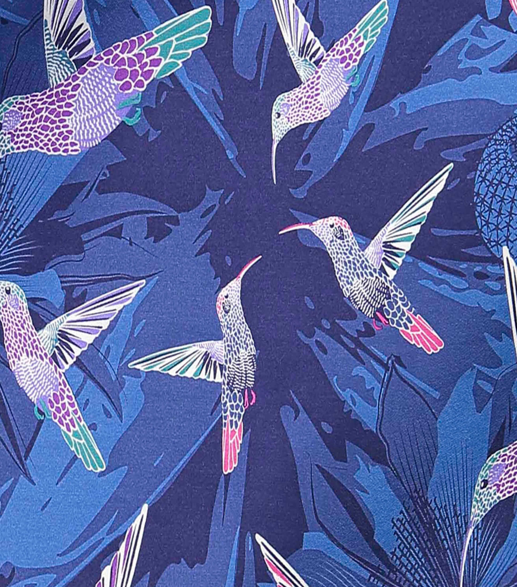 Mascada en Seda con Colibrís Mujer